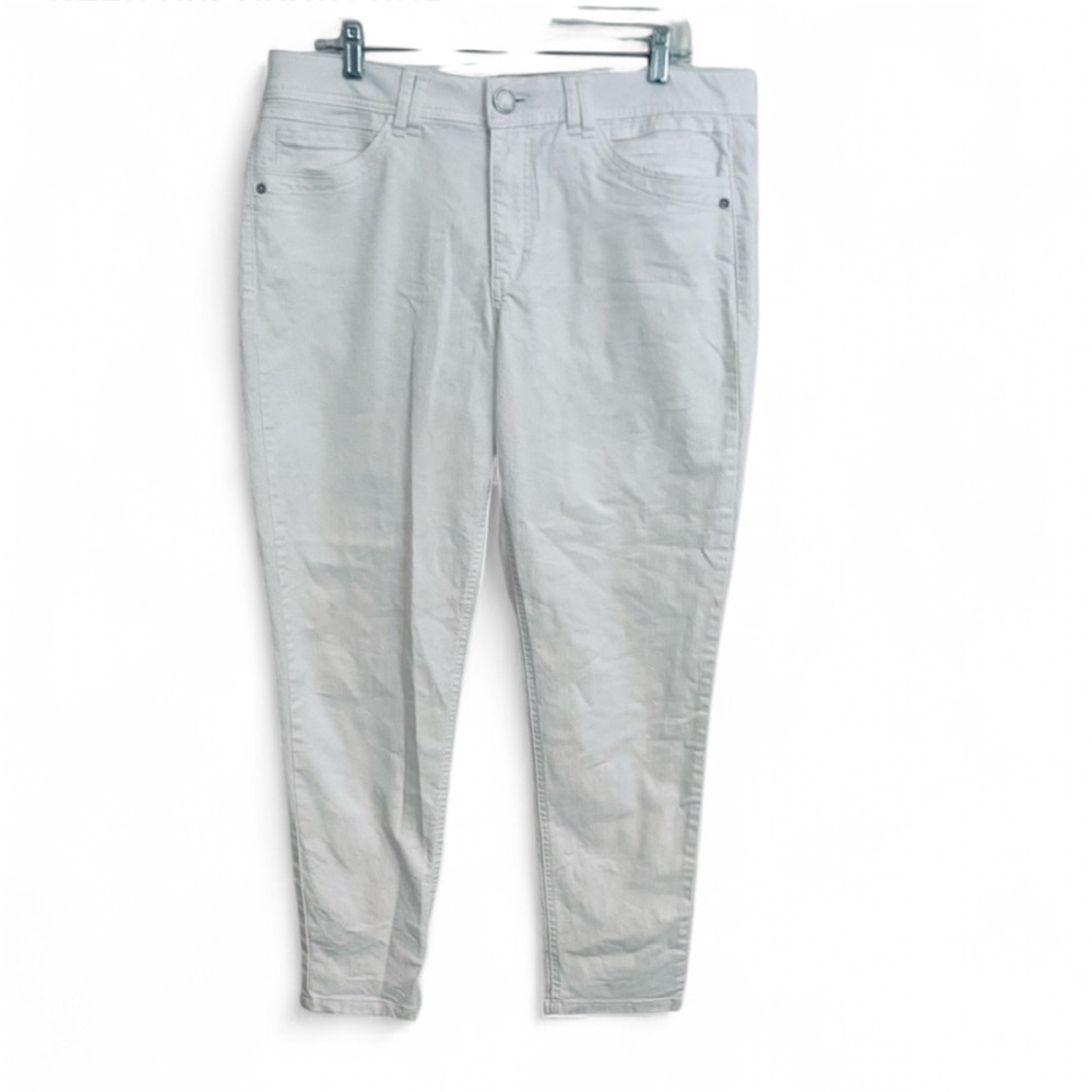 DEMOCRACY AB TECHNOLOGY WHITE HIGH RISE JEANS SIZE 16 MINIMALIST PREPPY